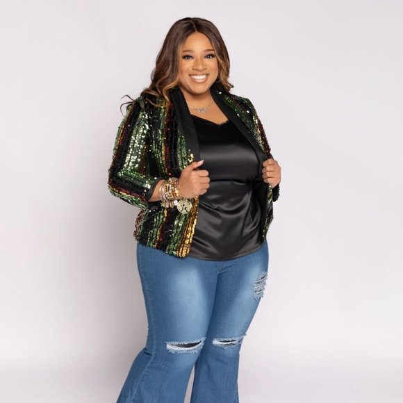 NEW Fits 3X MyEleven60 Multicolor Sequin Jacket - Picture 4 of 4